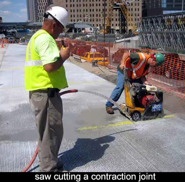 To avoid cracks in the concrete, you create controlled cracks at regular intervals